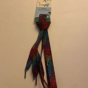 New Vintage shoelaces shoestrings Imagin8 graphic colorblock 3/4 in 80s